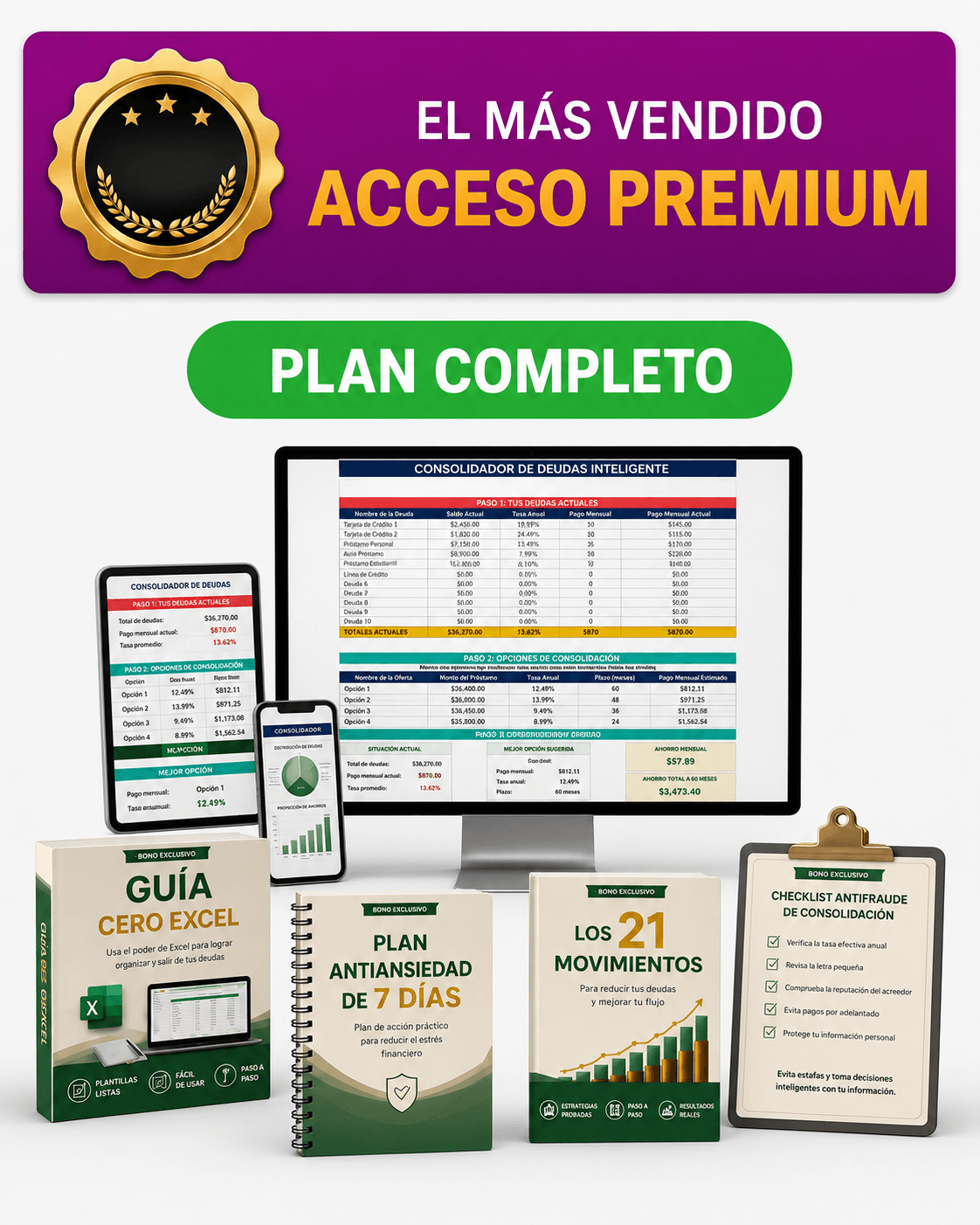 Mockup general del Tracker de Deudas Inteligentes