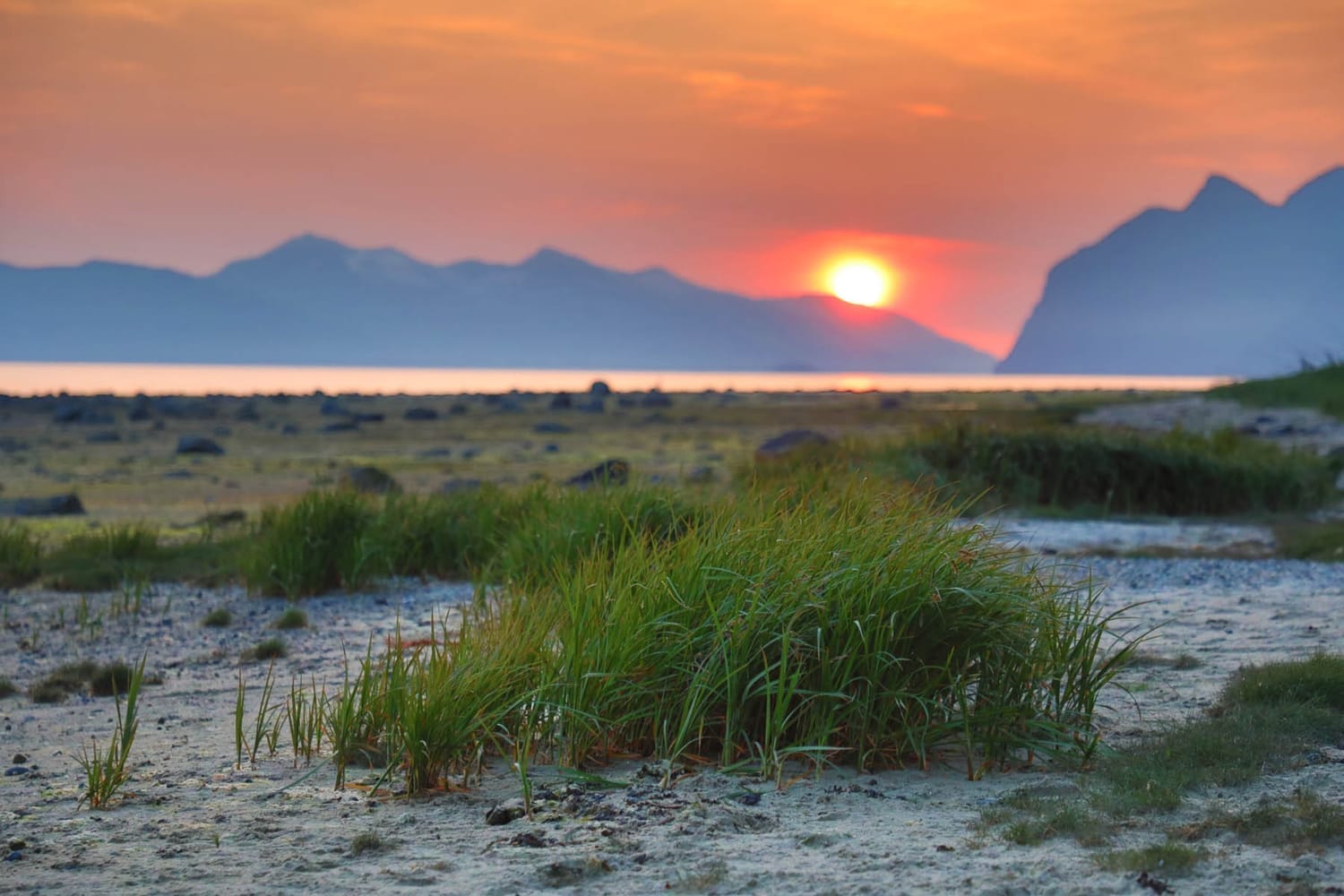 Watching a sunset at a Frederick Sound Beach near Petersburg, Alaska during a FauneVoyage Tour