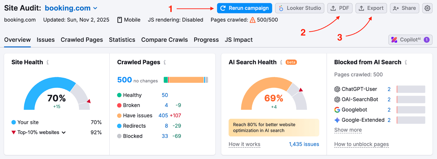 Prompt Tracking & Site Audit