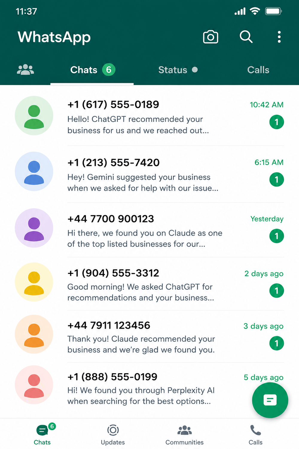 Real enquiry examples from AI search
