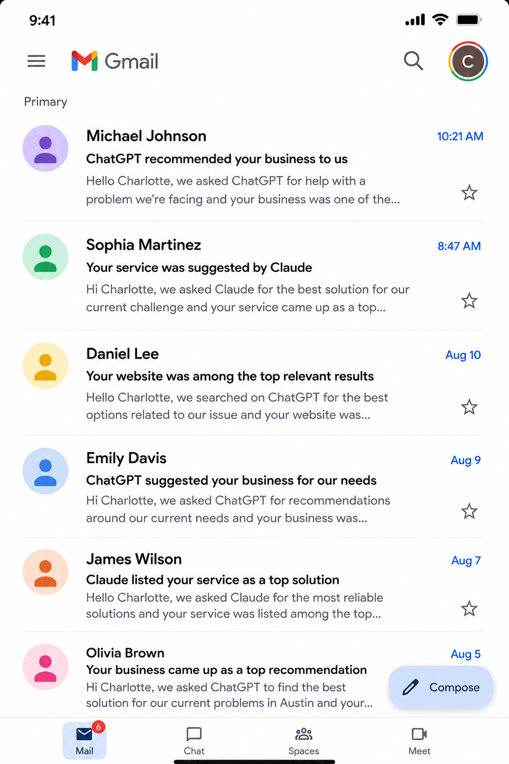 Real enquiry examples from AI search