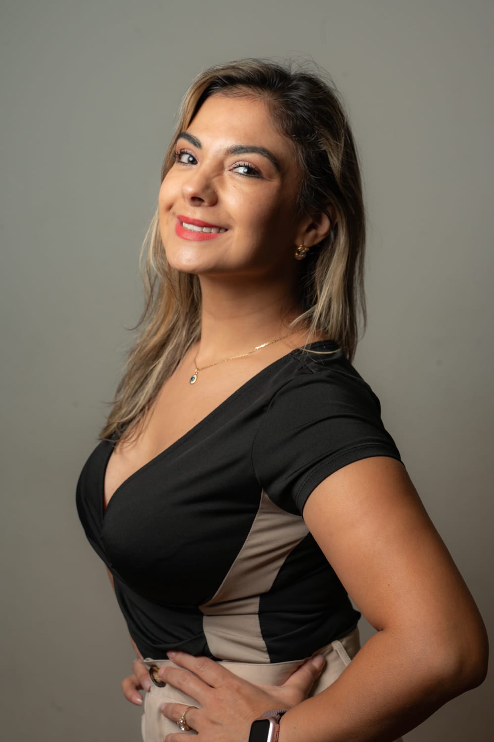Corporate headshot — light background