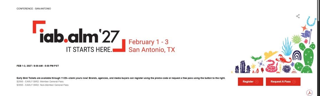 ALM 2027 event page, first screen