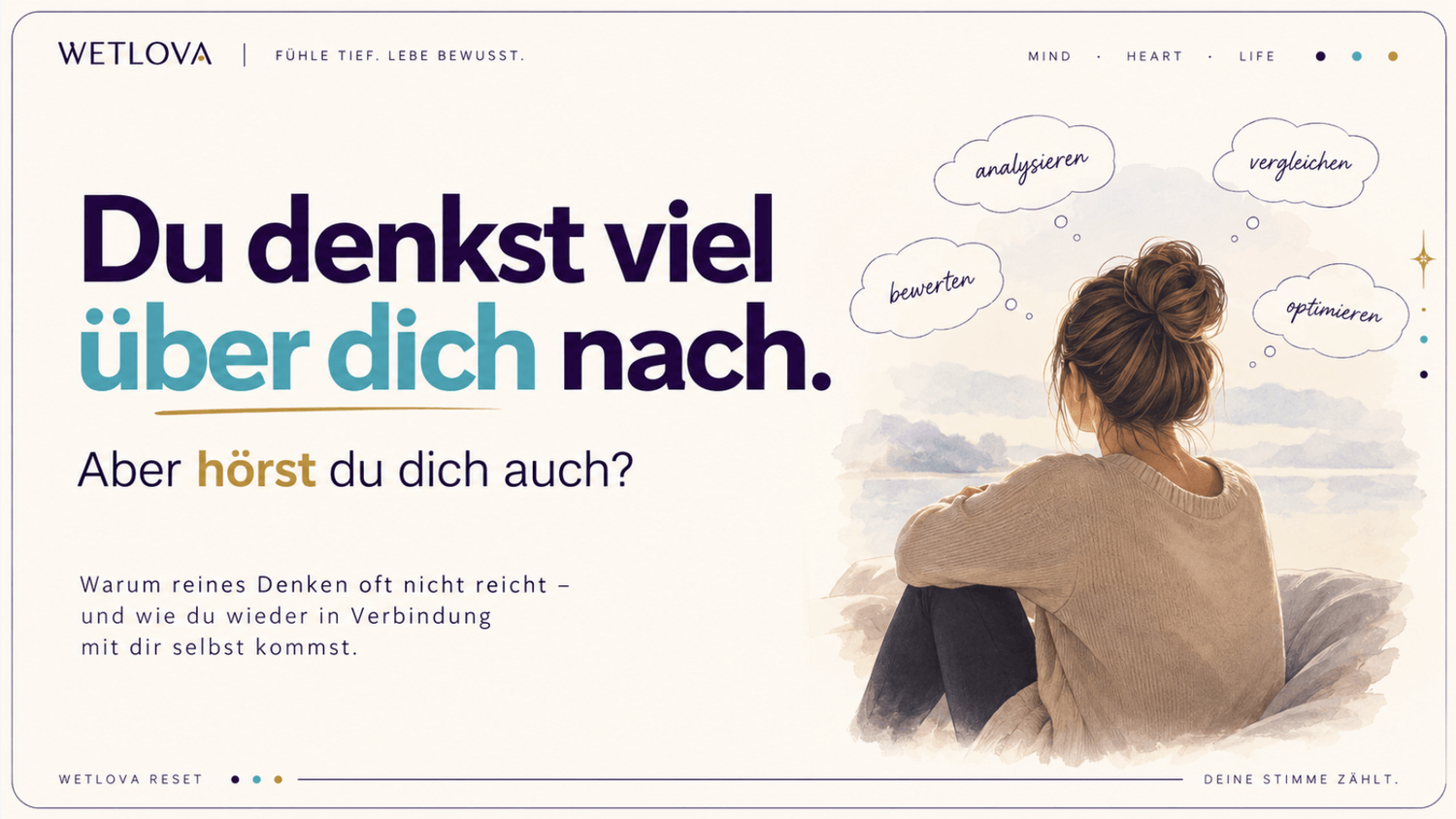 WETLOVA-Folie: Du denkst viel über dich nach. Aber hörst du dich auch?
