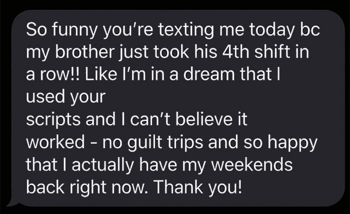 Customer testimonial