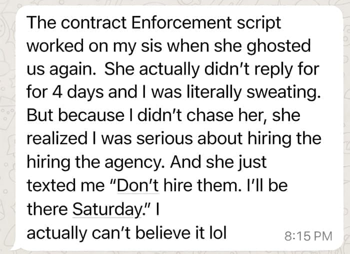 Customer testimonial