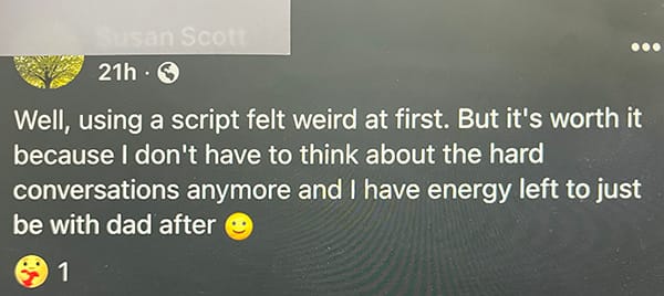 Caregiver testimonial