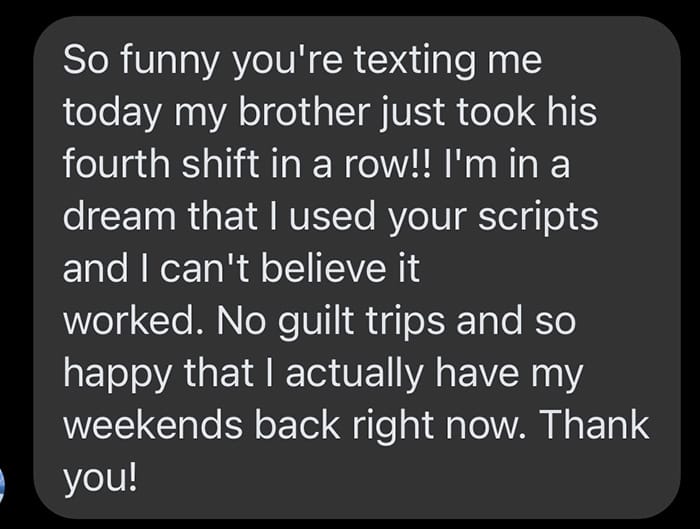 Caregiver testimonial