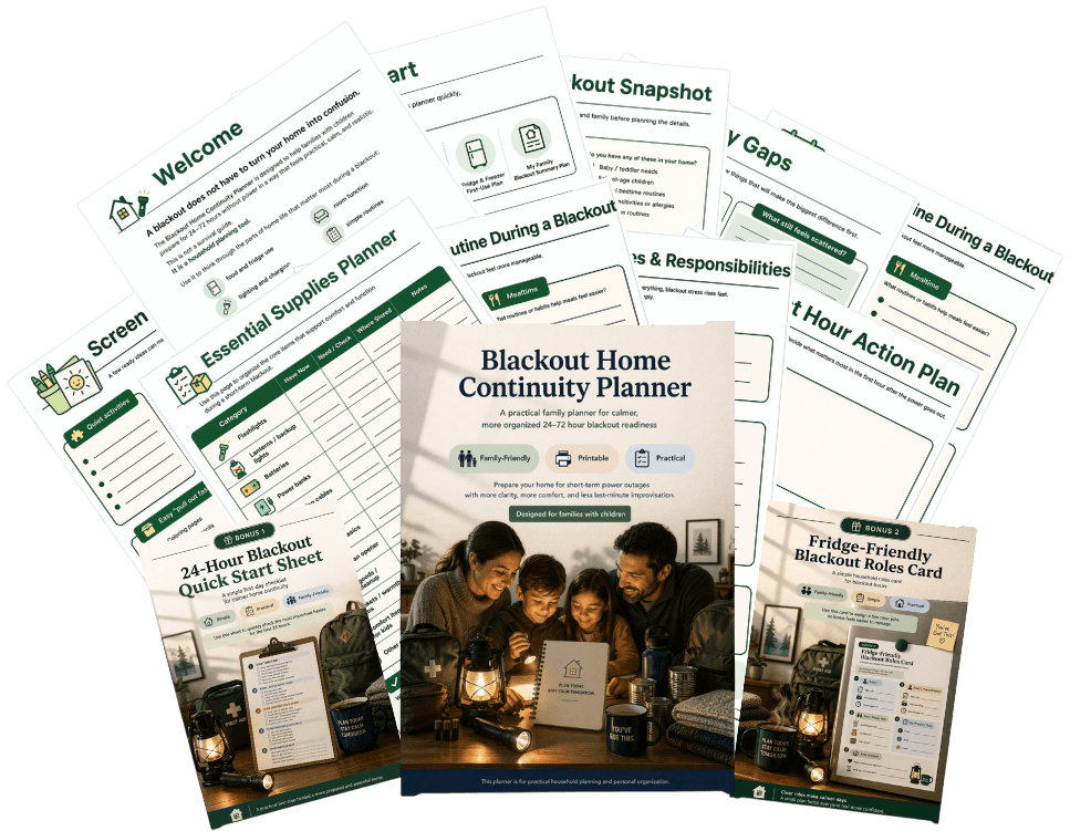 Blackout Home Continuity Planner bundle mockup