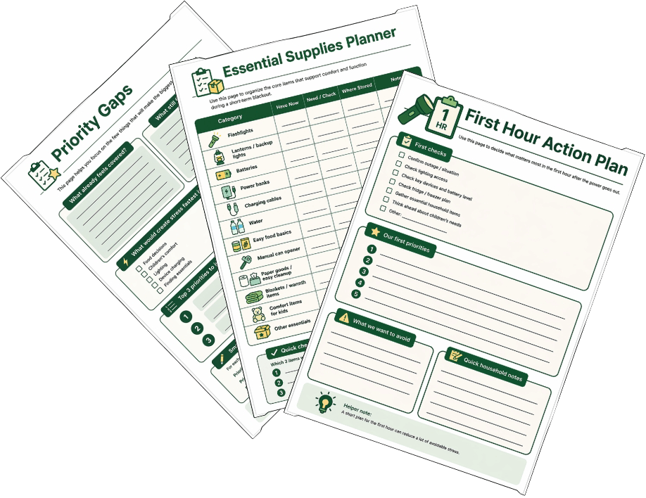 Detail view of printable blackout planning pages