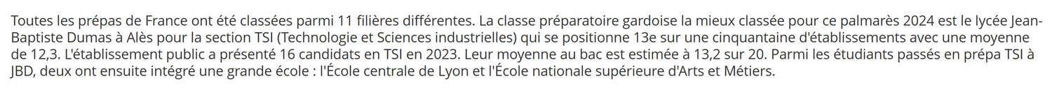 Article de journal - Ayoub classé top 2 des élèves du Gard