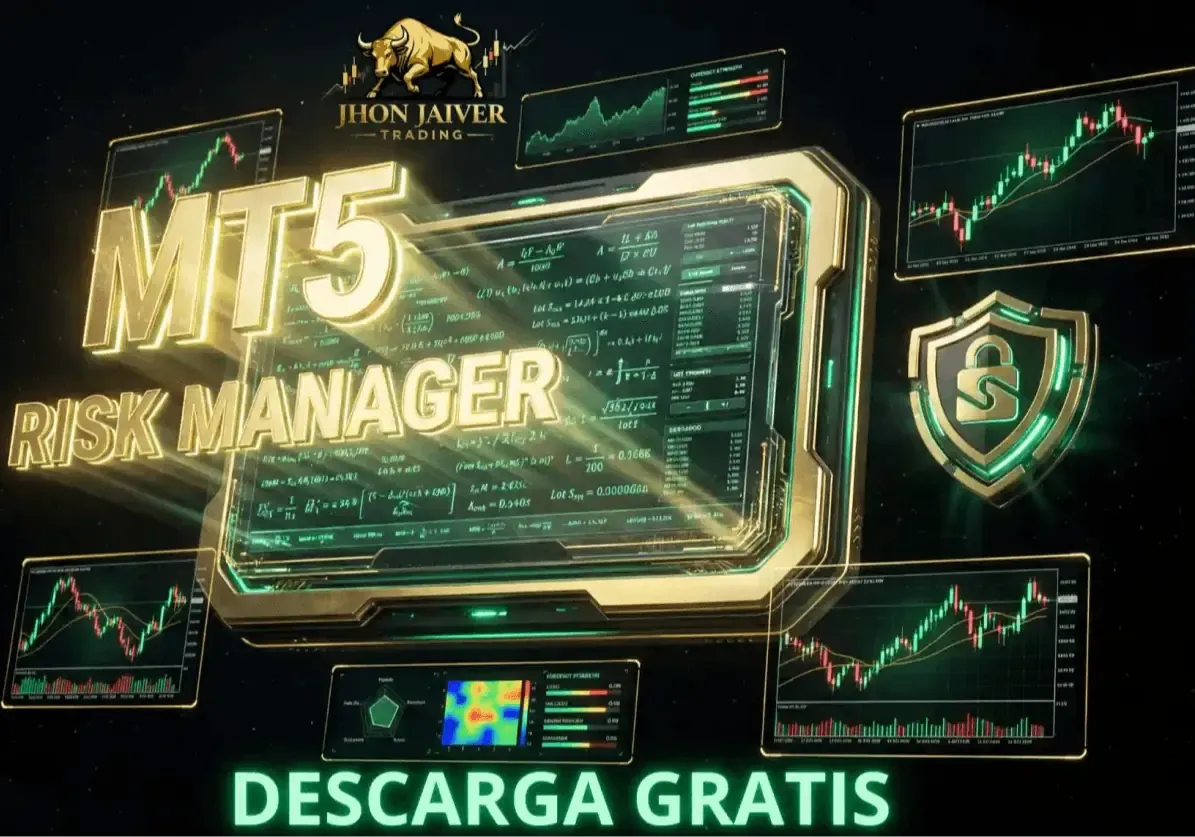EA Gestor de Riesgo para MetaTrader 5. Software de protección de capital y cálculo de lotaje automático con lógica institucional.