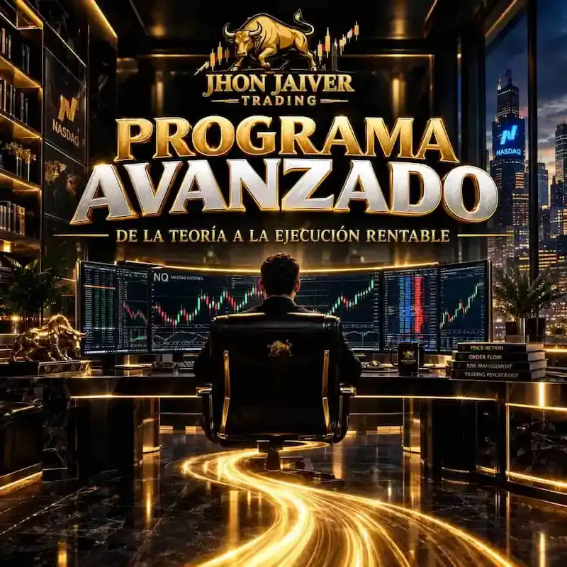Programa Avanzado y Mentoria 1 a 1 de trading institucional en futuros Nasdaq por Jhon Jaiver Trading
