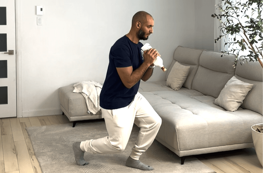 Mehdi en entraînement à la maison, programme Première Rep