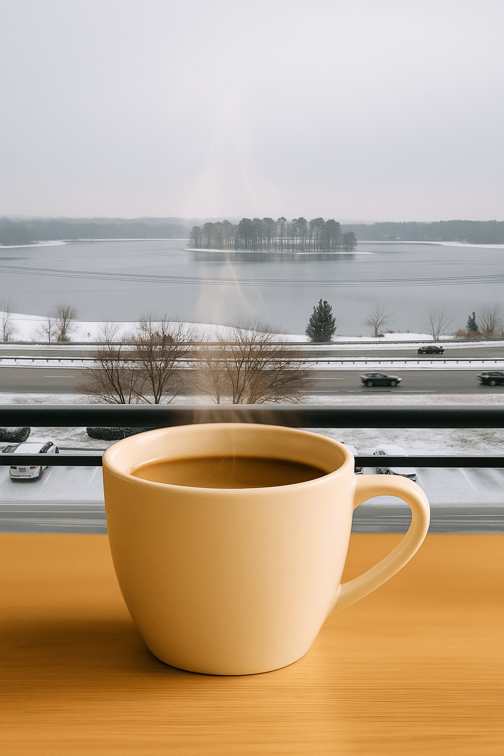 Warm morning coffee moment
