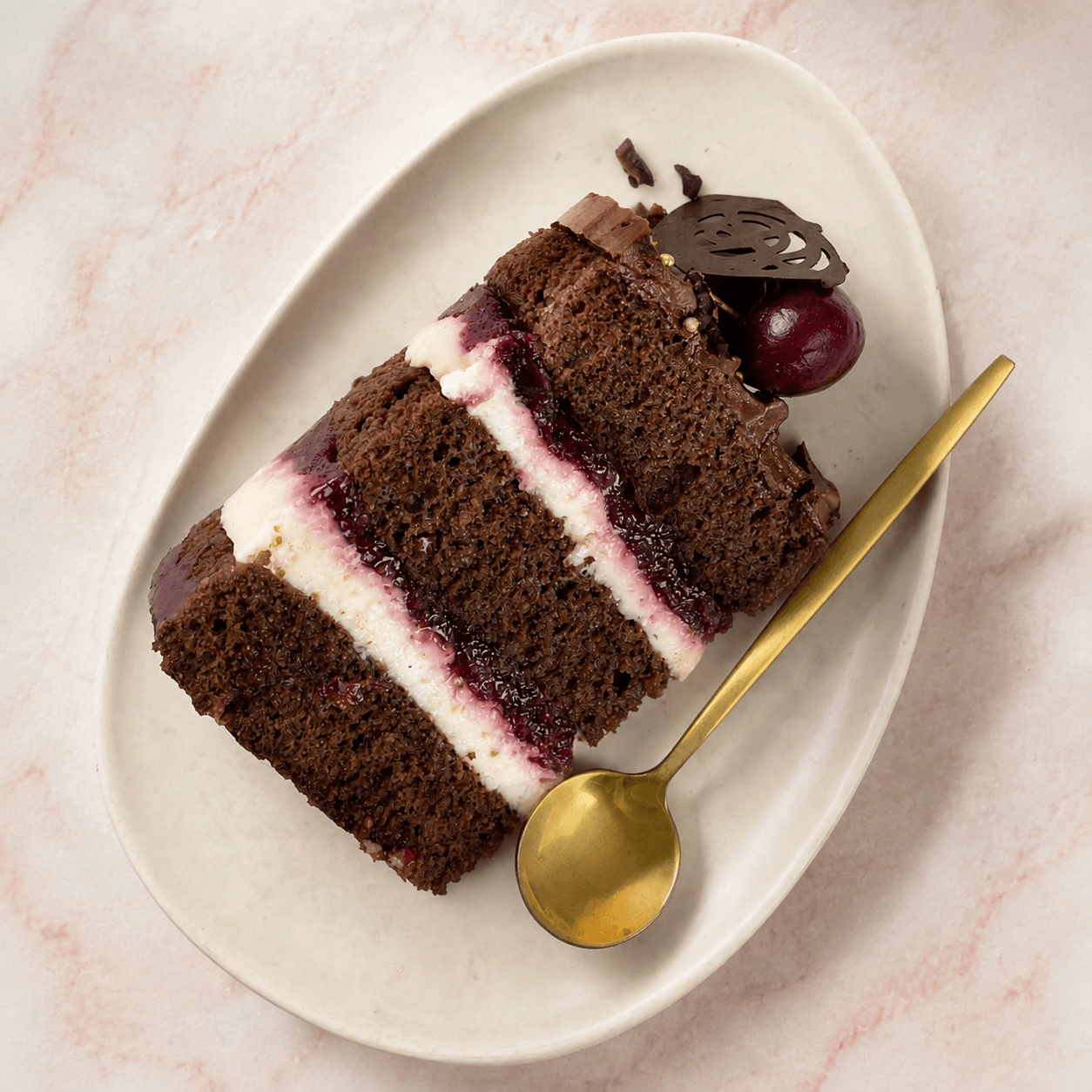 Corte de Black Forest Cake