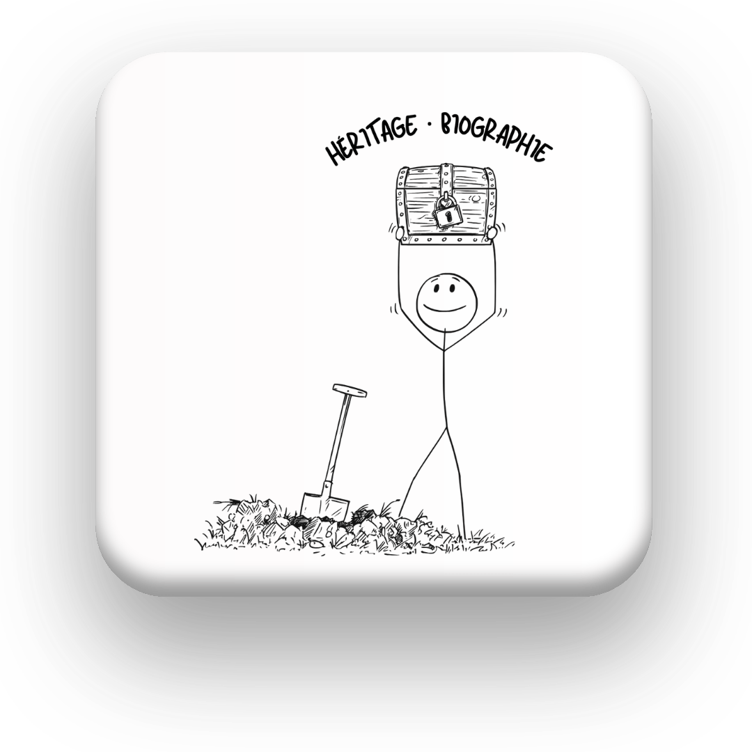 Personnage découvrant un trésor, écrire son histoire en héritage