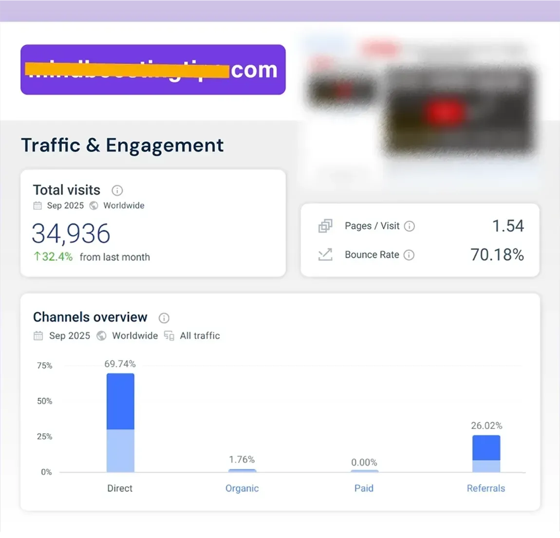 Traffic generated by my Video Sales Letters