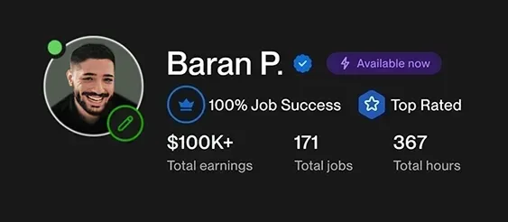 Top-rated Video Sales Letter specialist profile on Upwork