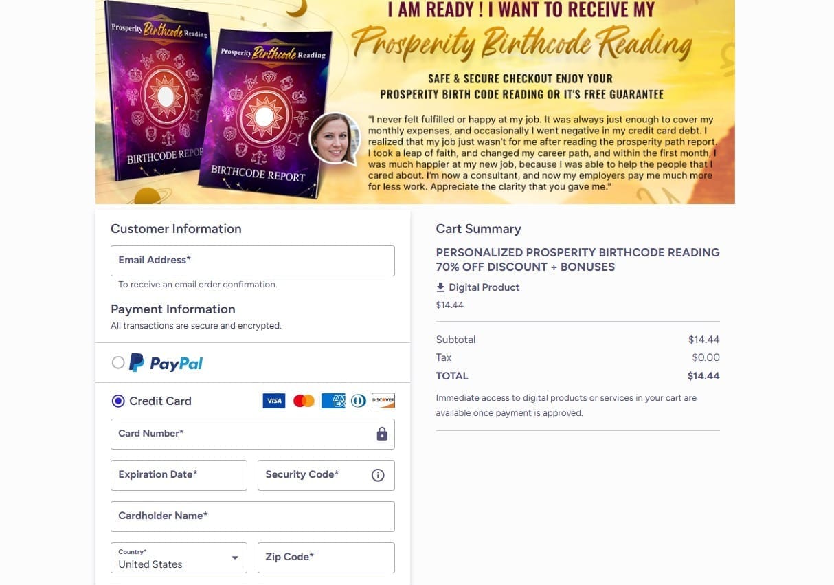 Prosperity Birth Code Reading
