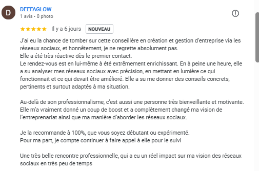 Avis client développement chiffre d'affaires