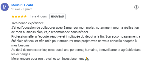 Avis client lancement entreprise