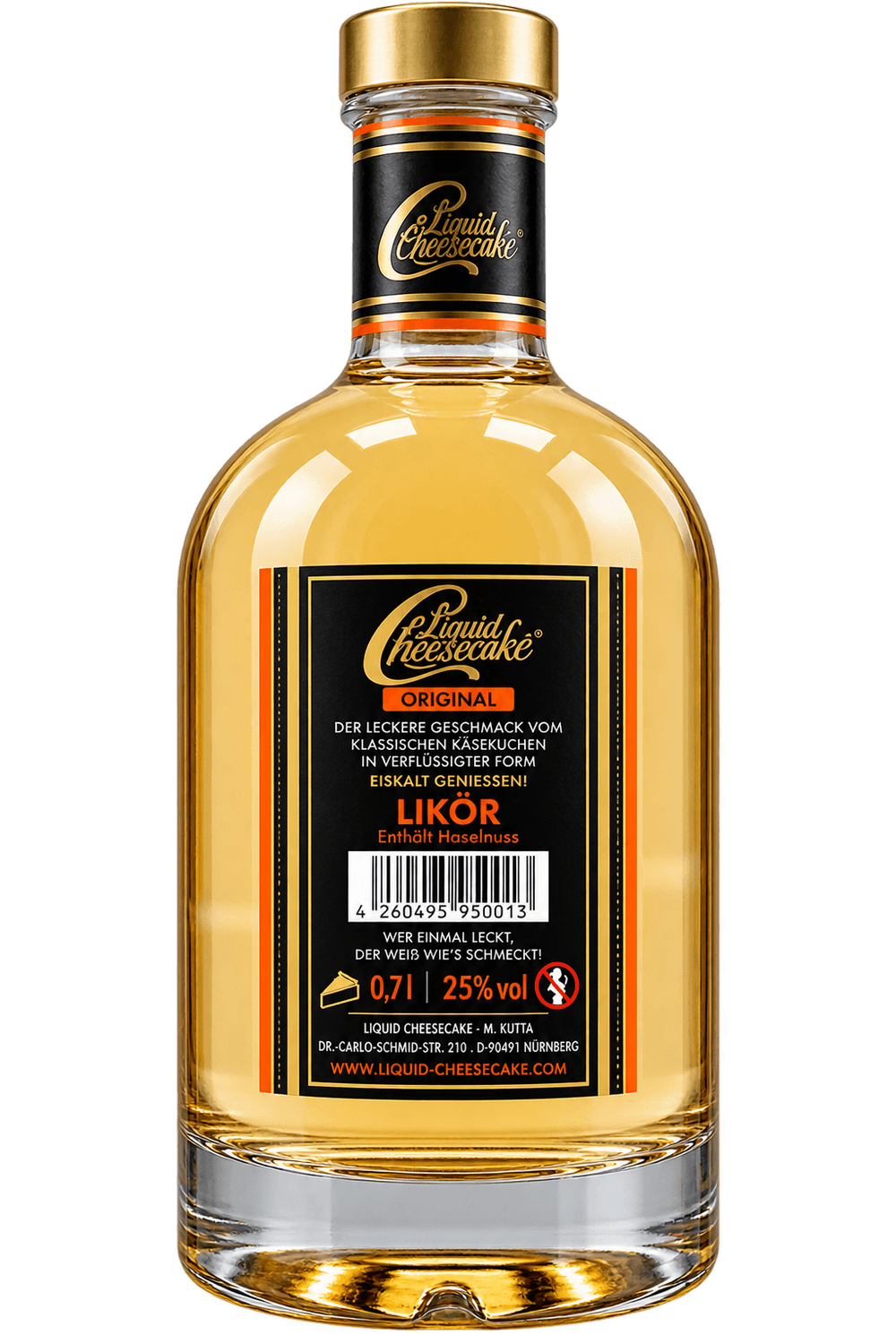 Liquid Cheesecake Flasche von hinten