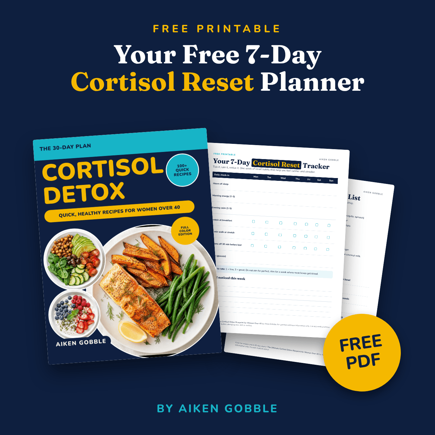 Free 7-Day Cortisol Reset Planner by Aiken Gobble