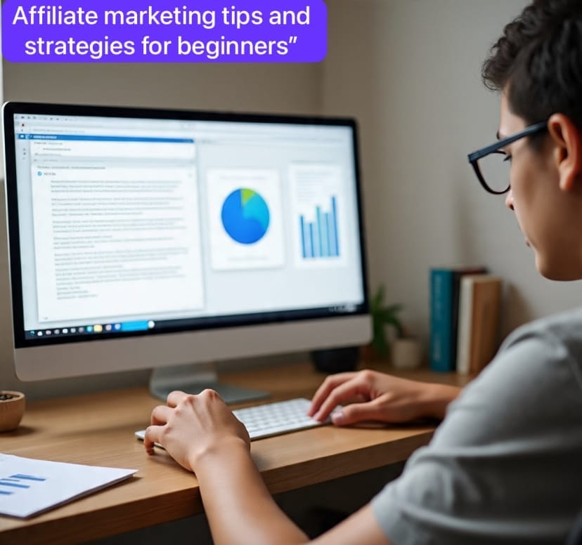 A young boy affiliate marketing on a computer 