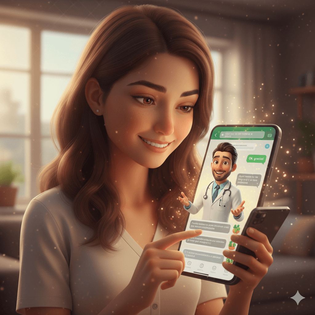 Paciente consultando con Cazamed.AI por WhatsApp