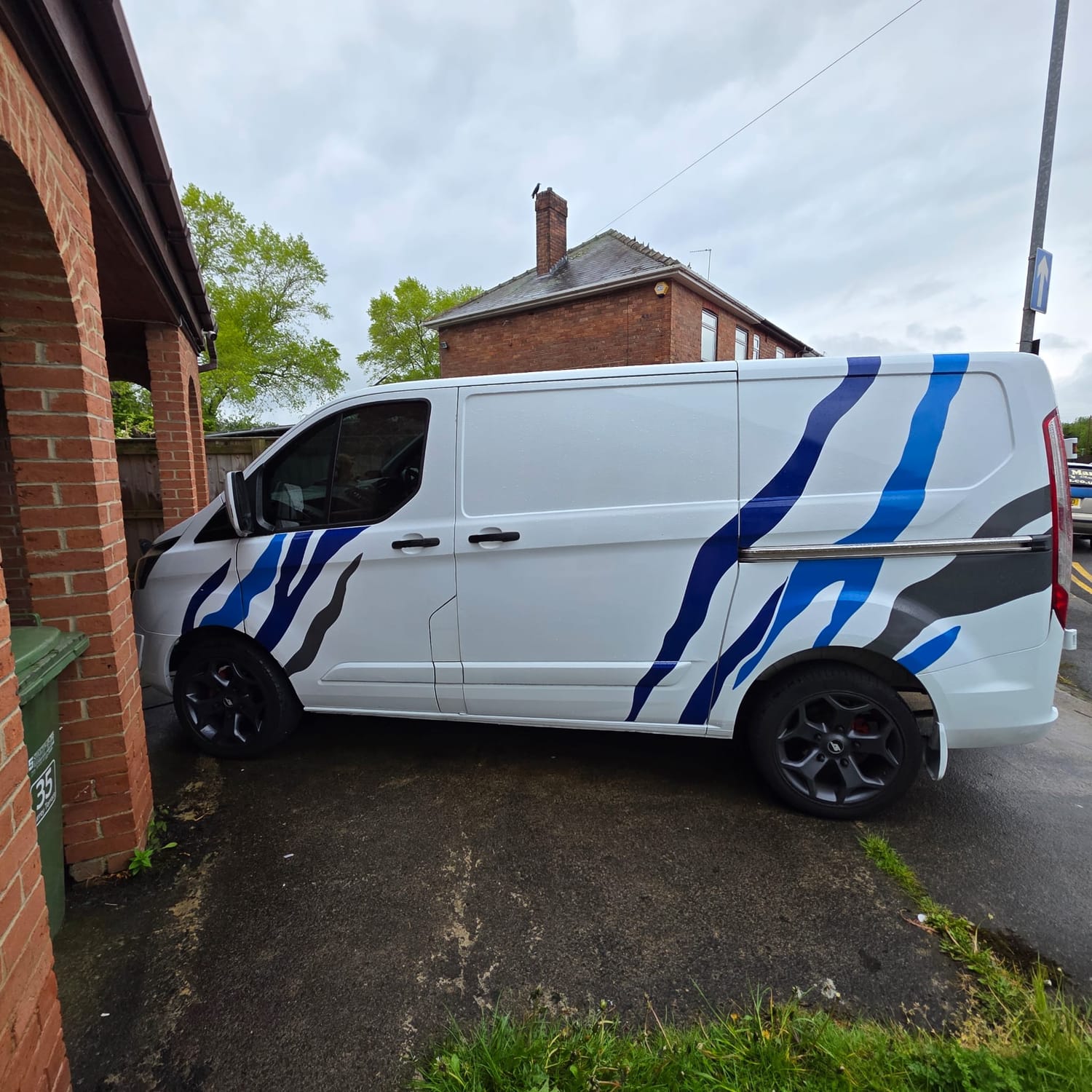Transit custom rip side graphics by sticker man