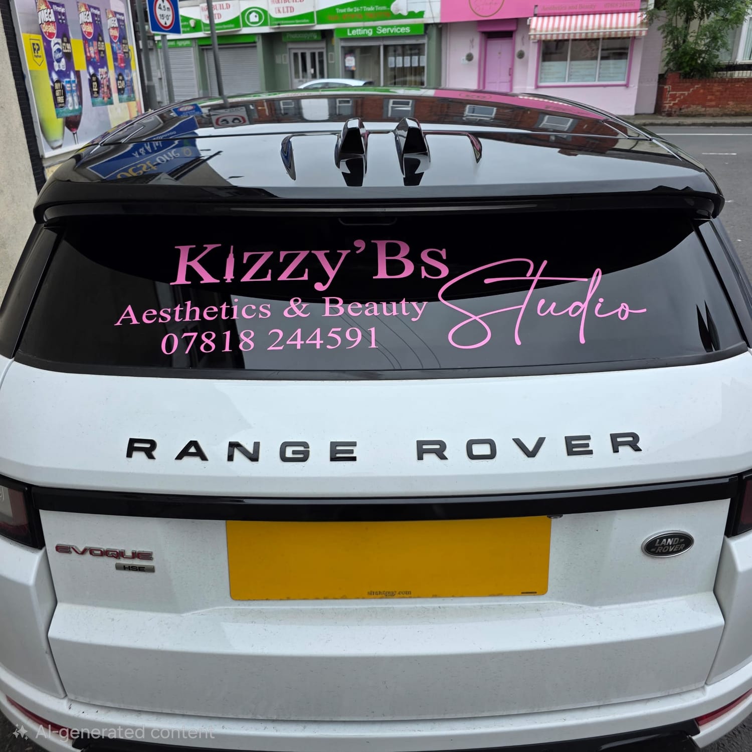 Kizzy b's Rear window car stickers by sticker man