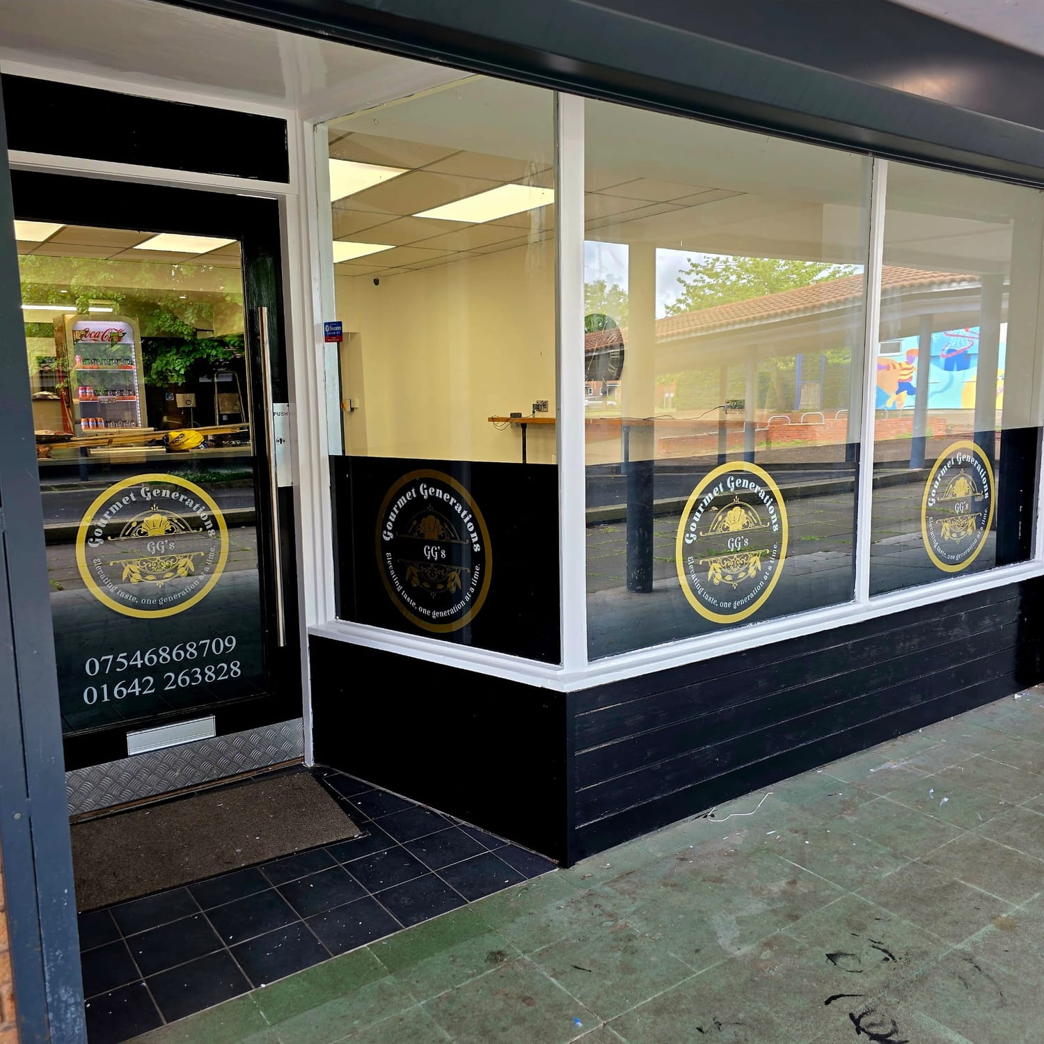 Gourmet generations shop windows stickers by sticker man