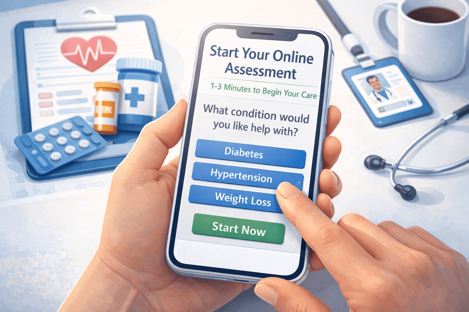 start online medical assessment at izebighealth