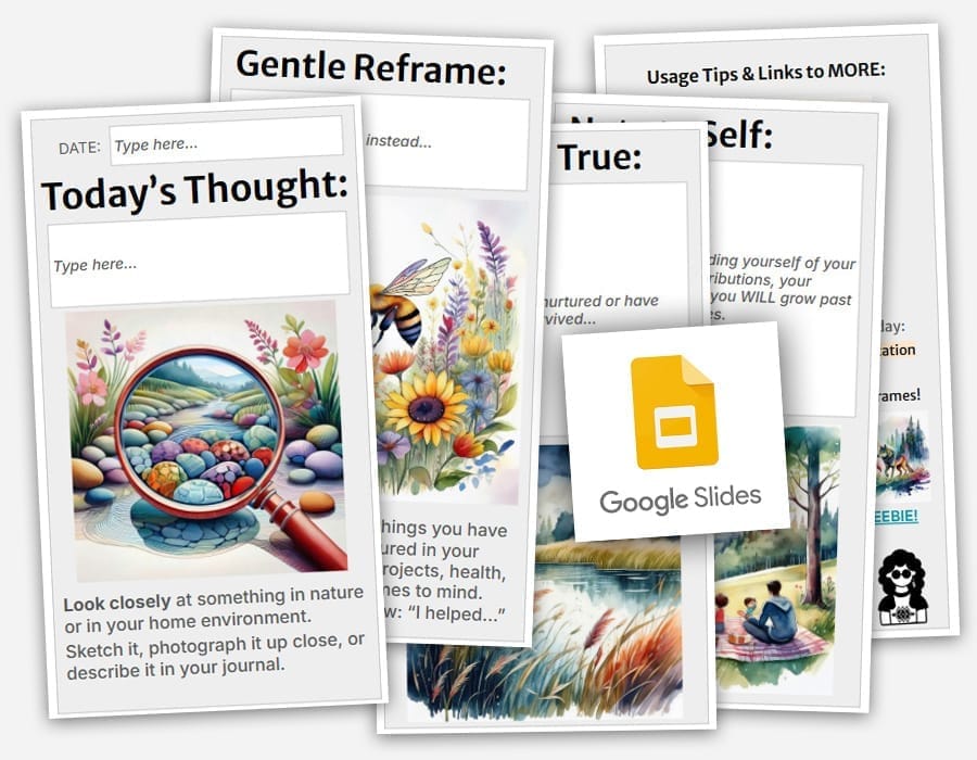 Set of 8 FREE printable Nature-Based Reframes Cards!