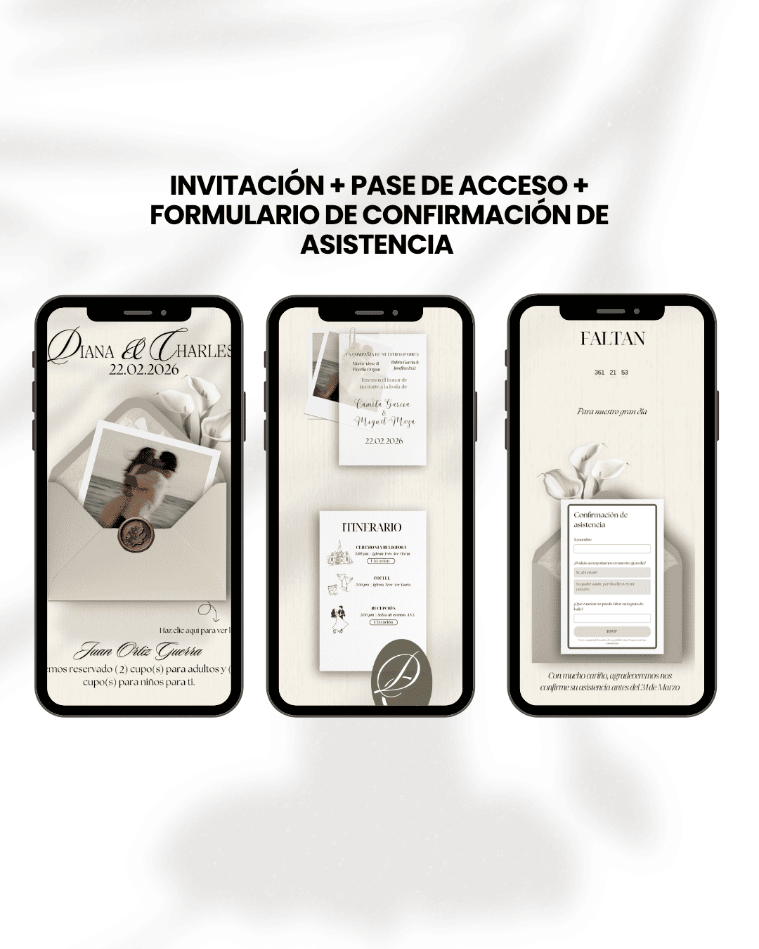 Invitación de boda digital plantilla