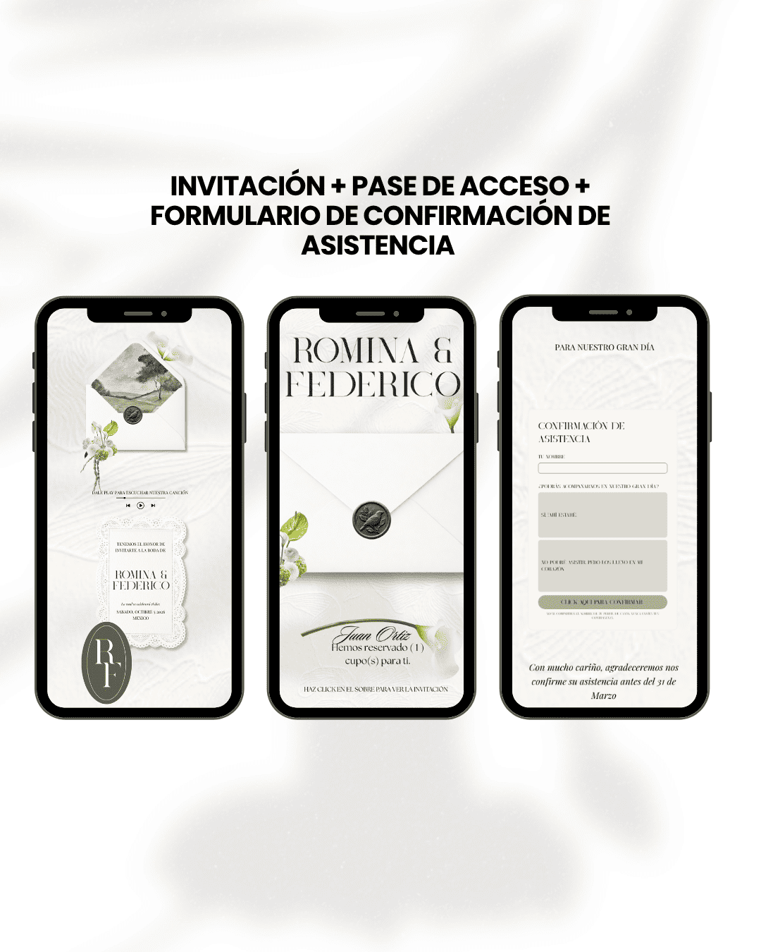 Invitación de boda digital plantilla