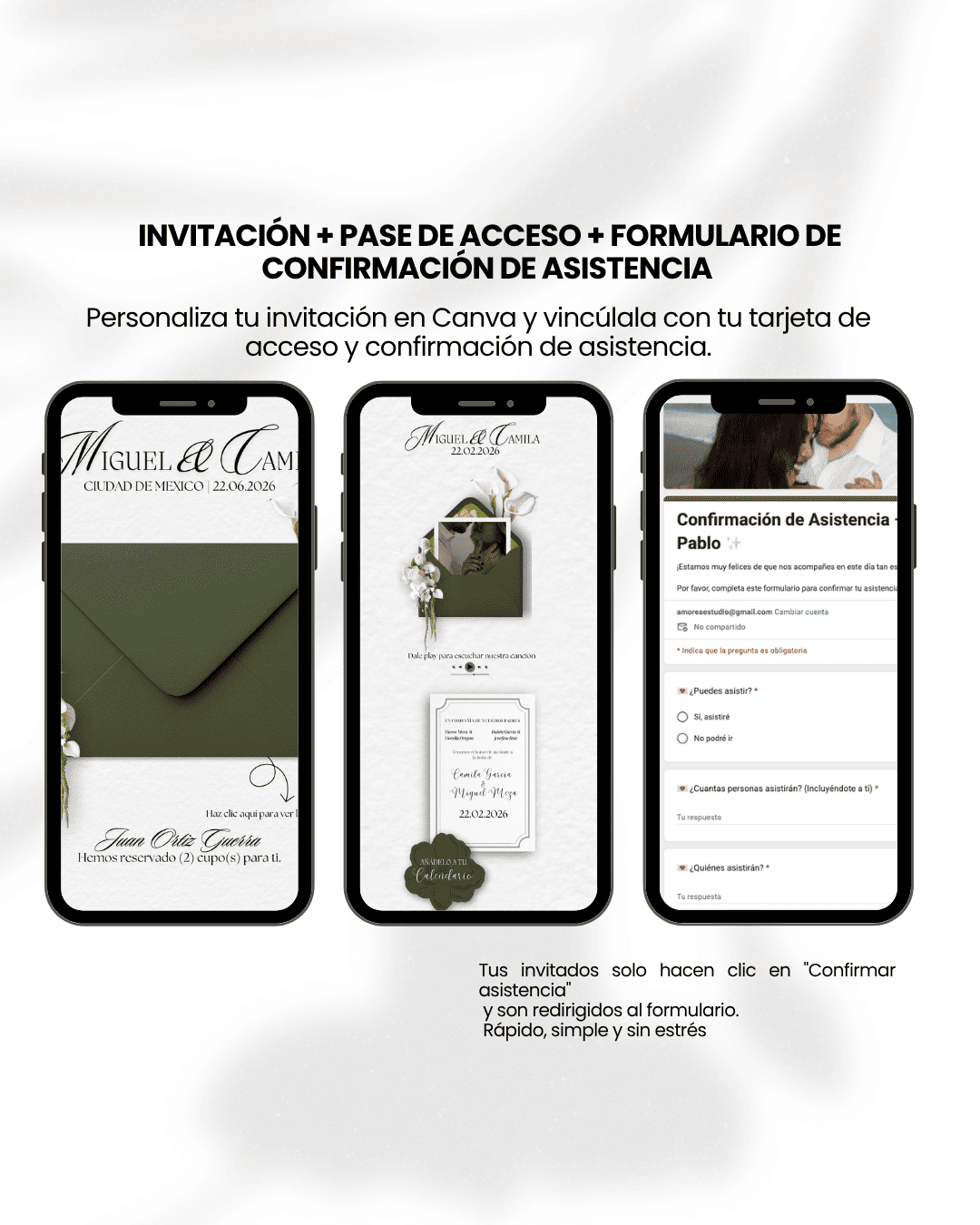 Invitación de boda digital plantilla