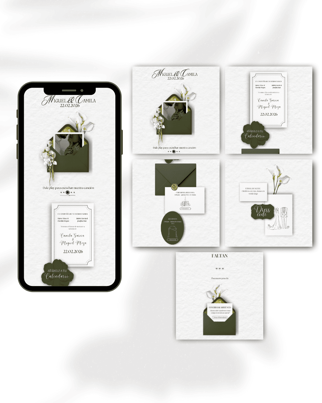 Invitación de boda digital plantilla