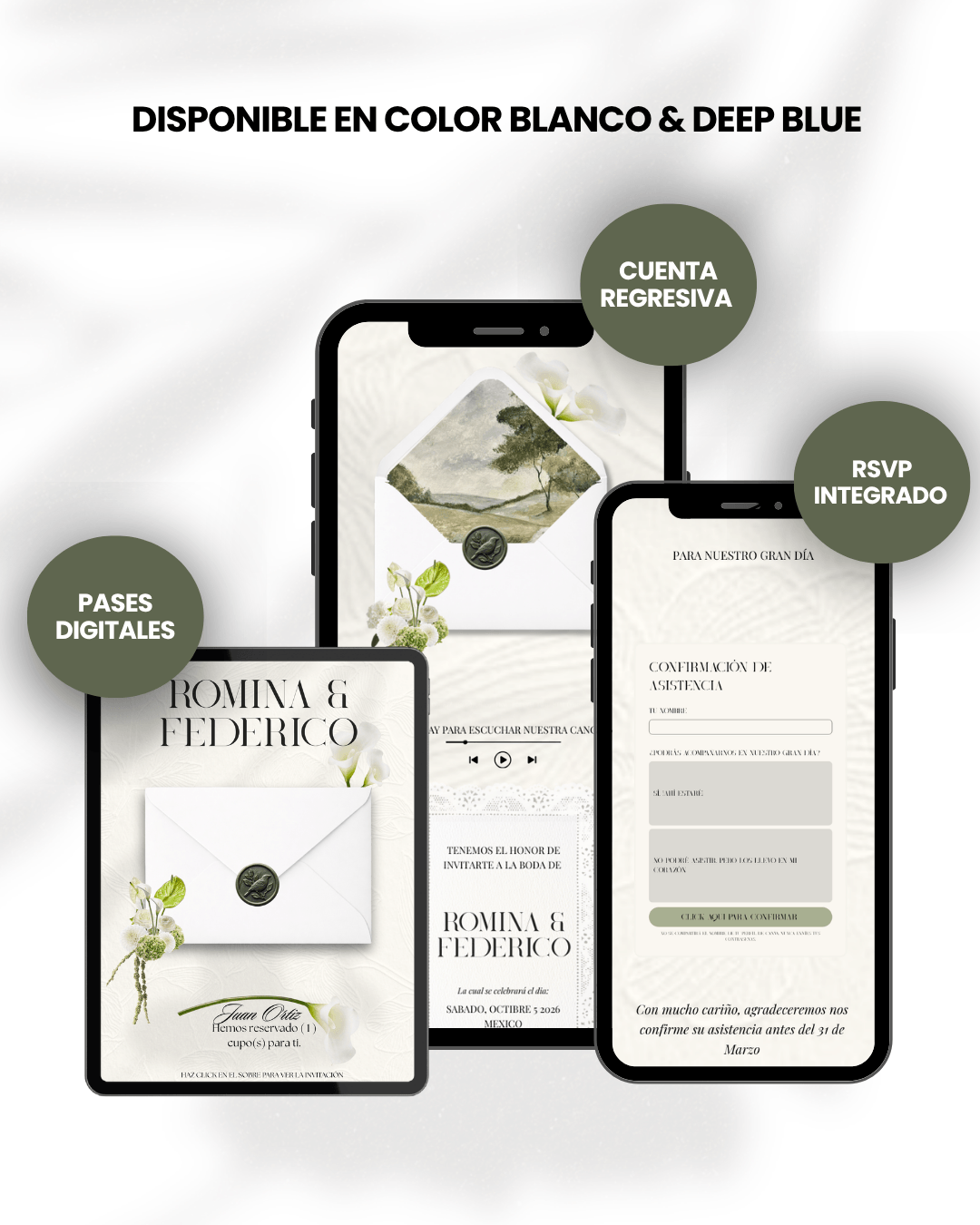 Invitación de boda digital plantilla