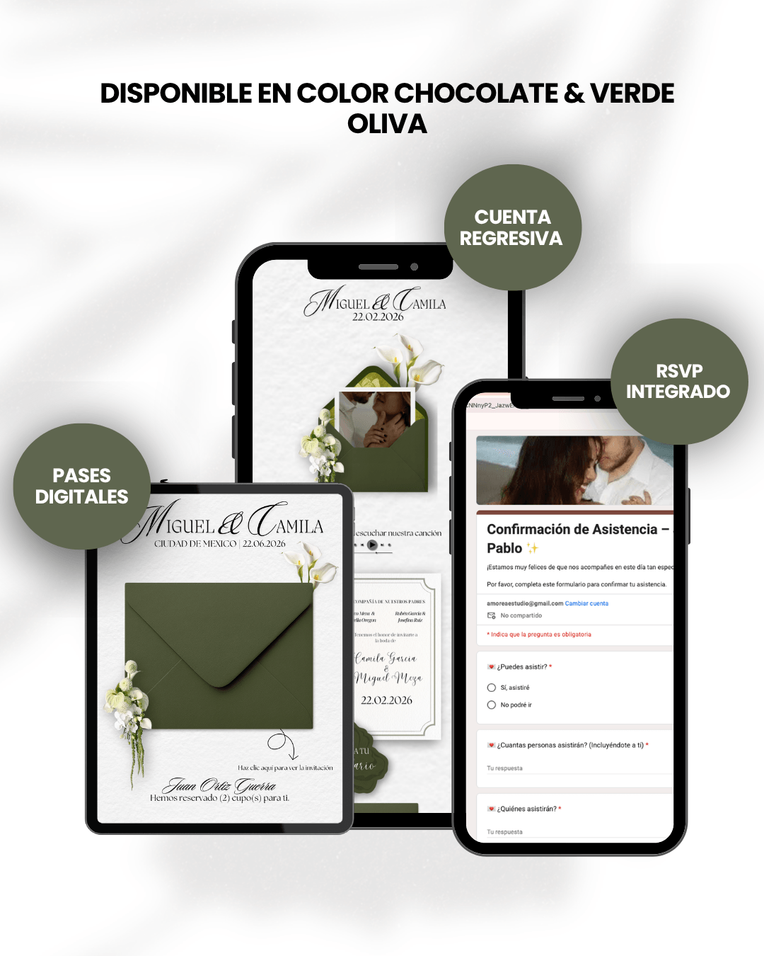 Invitación de boda digital plantilla