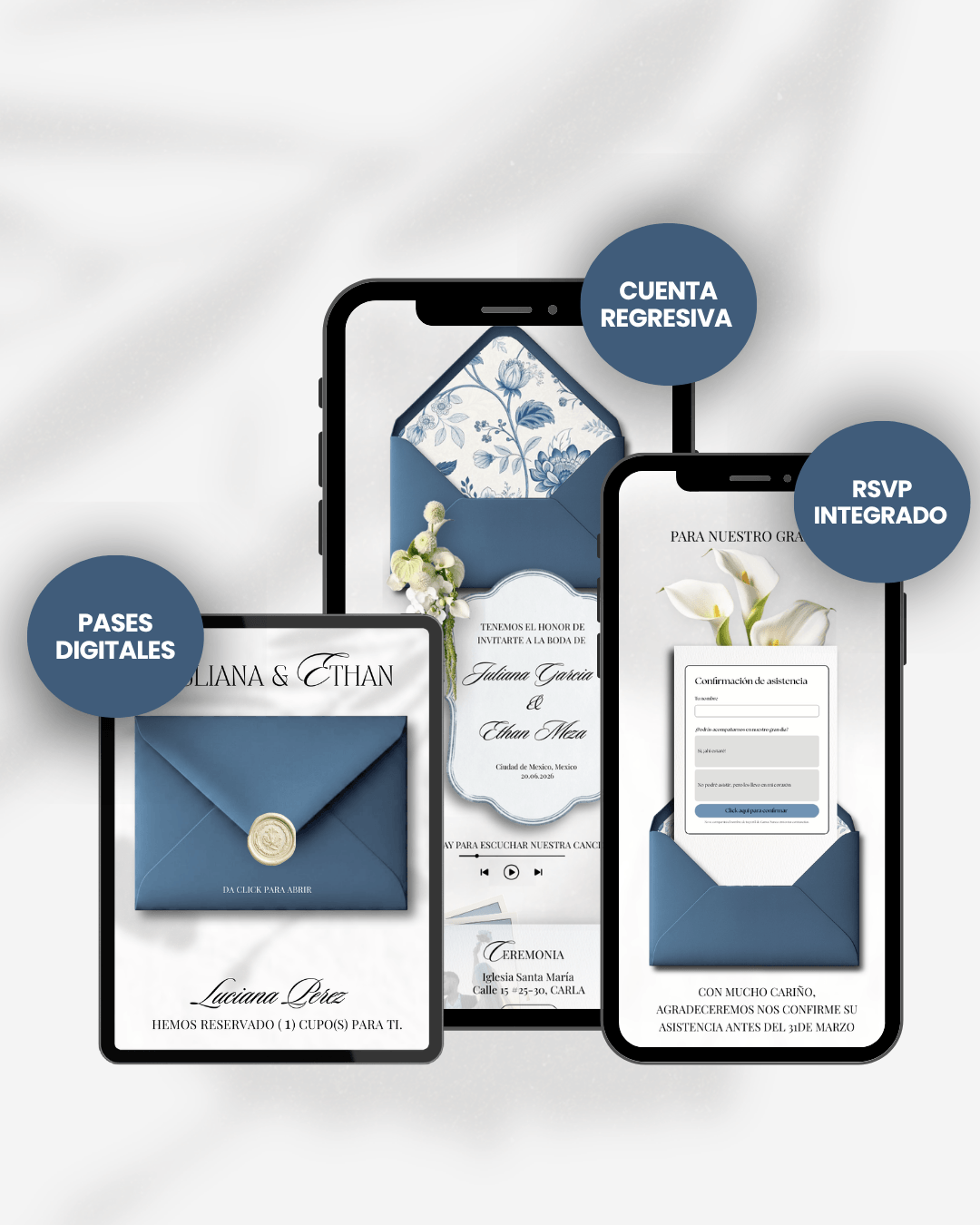 Invitación de boda digital plantilla