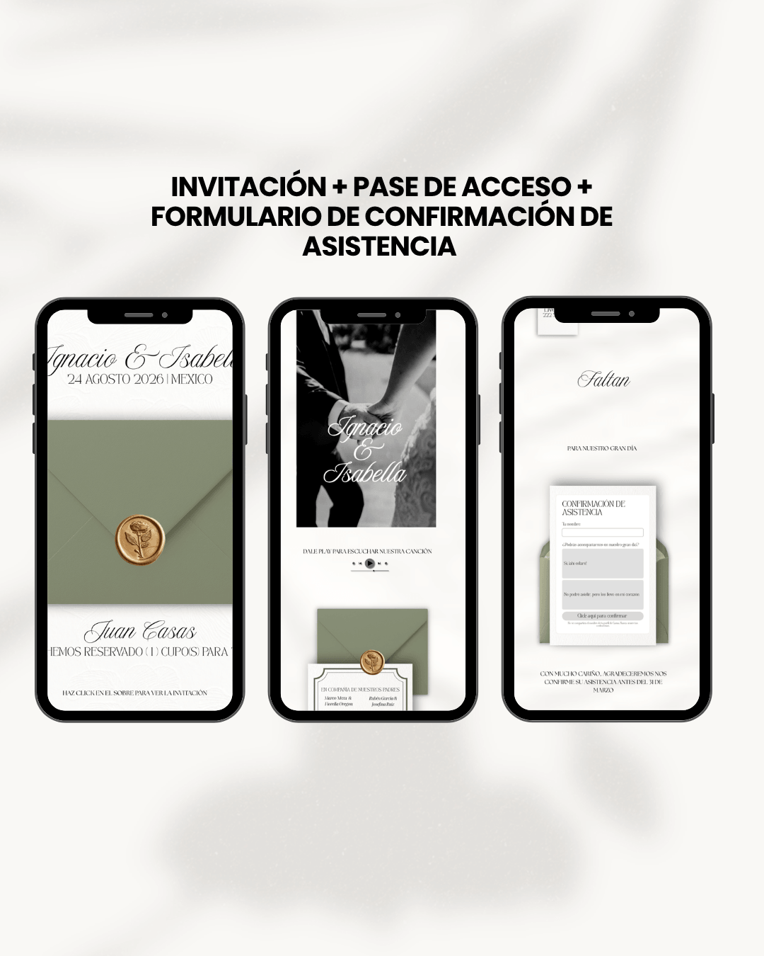 Invitación de boda digital plantilla