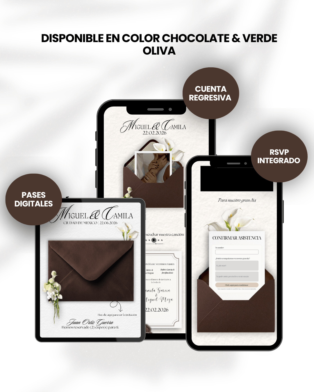 Invitación de boda digital plantilla