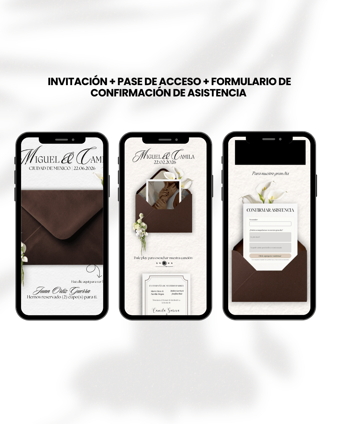 Invitación de boda digital plantilla