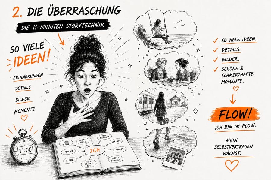 Station 2: Die Ueberraschung - die 11-Minuten Story-Technik