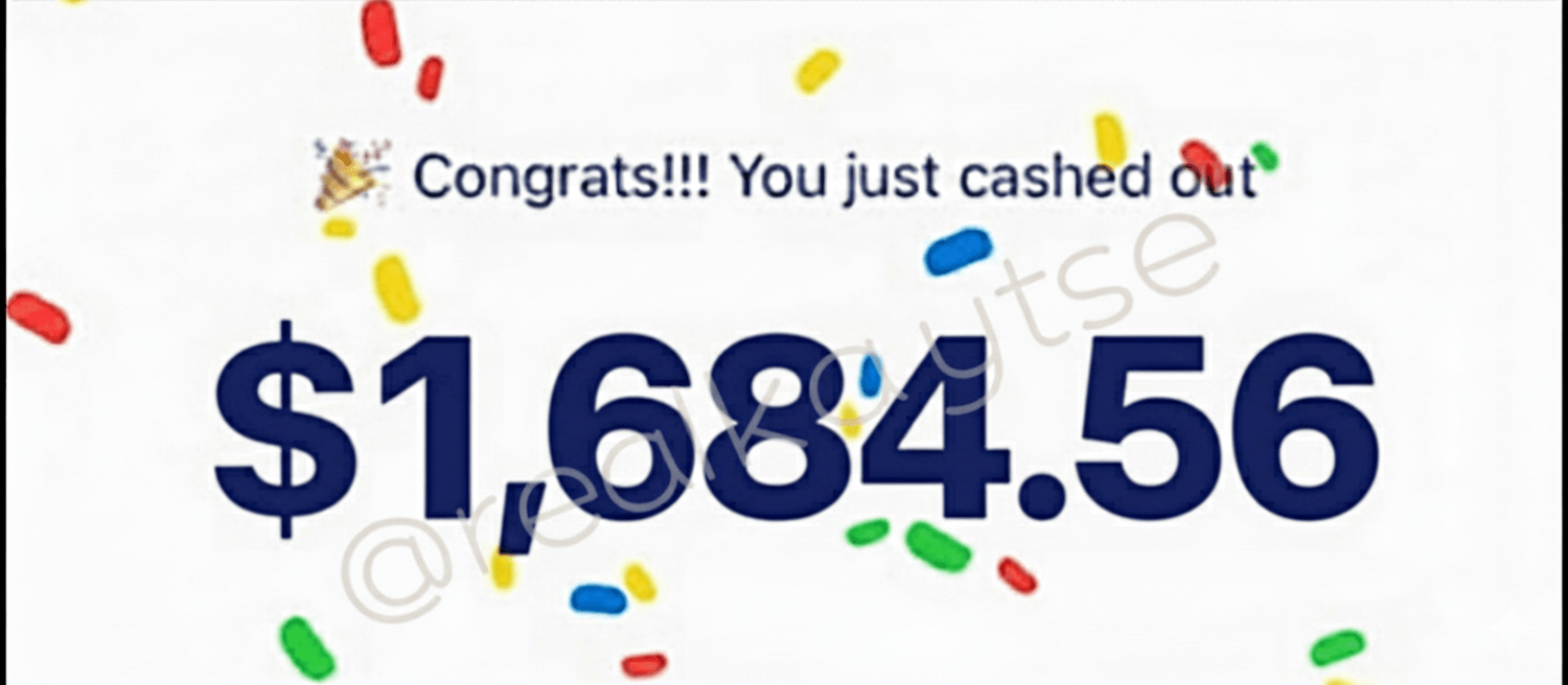 Screenshot of a recent sale notification