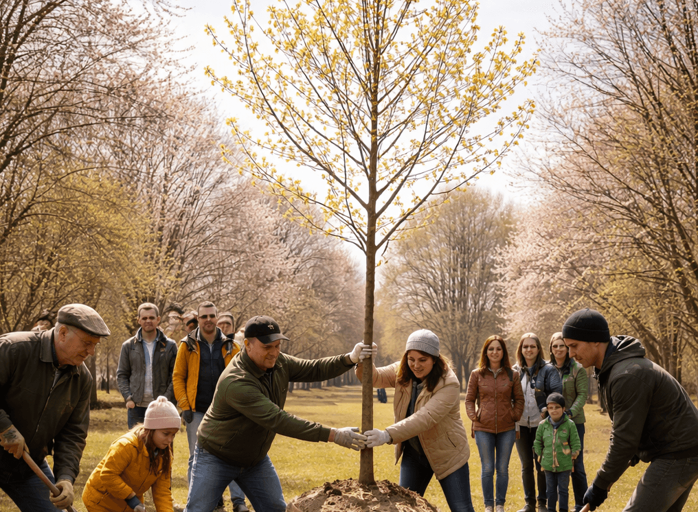 Baumpflanzung im Park (KI generiert)