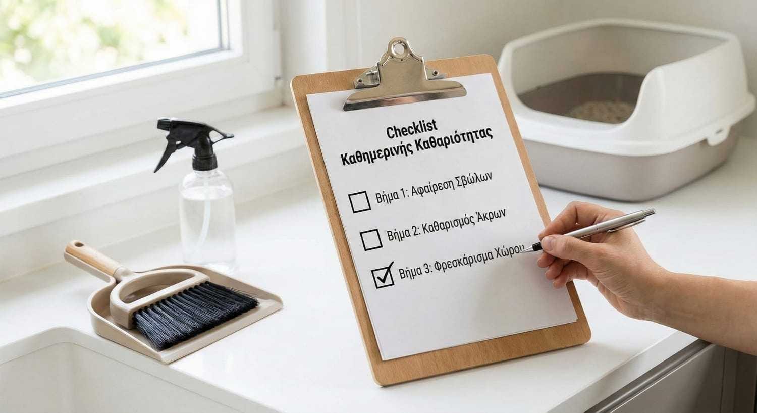 Εκπαίδευση γάτας στην αμμολεκάνη