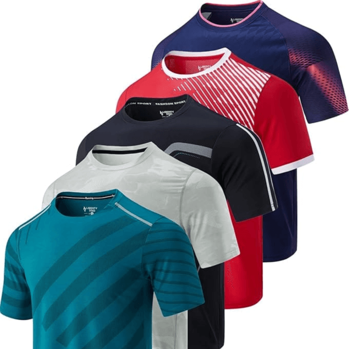 Mens Sports Wear 5-Pack Value Drop: Get Your Quick-Dry Men's Sports Tees Now!